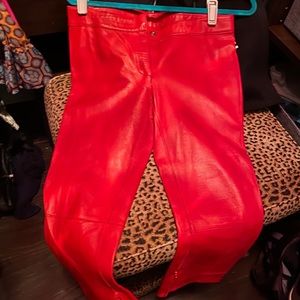 Vintage D&G red cropped leather pants